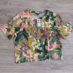Express Floral Short Sleeve Top - Multicolor
